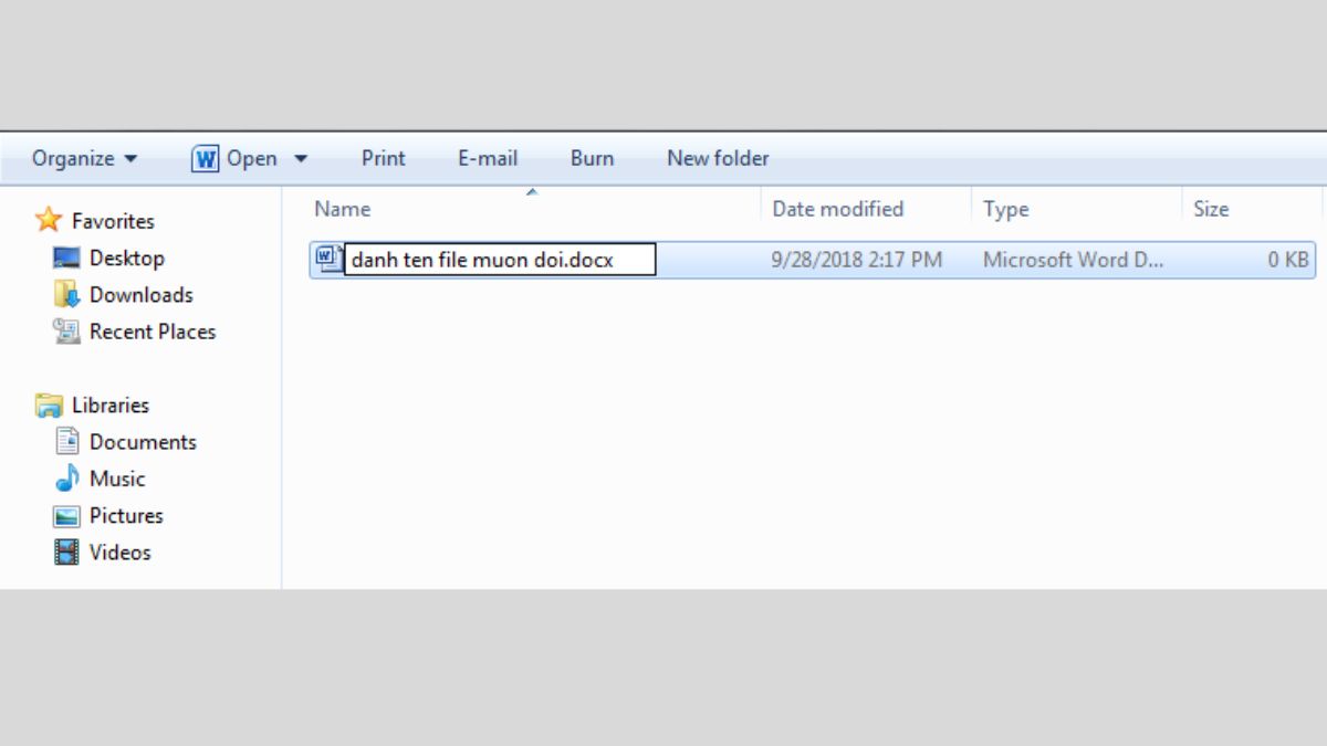 Nhập tên mới của file và giữ nguyên đuôi mở rộng