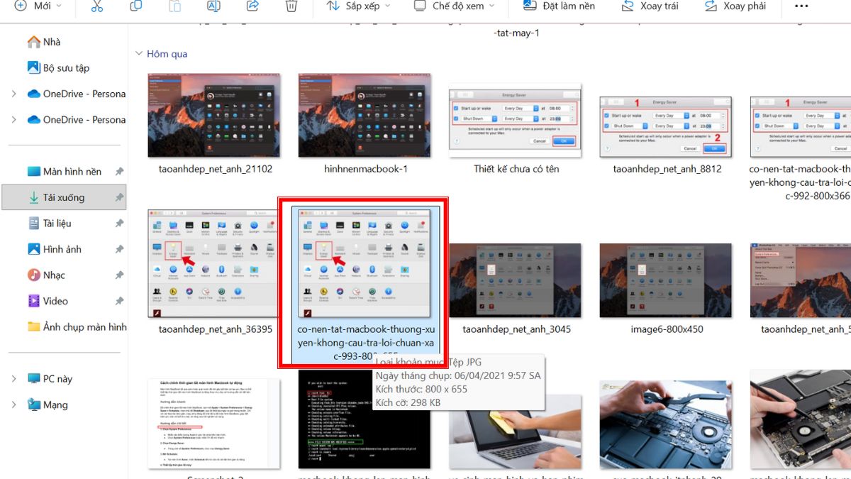 Chọn trực tiếp đến file cần mở
