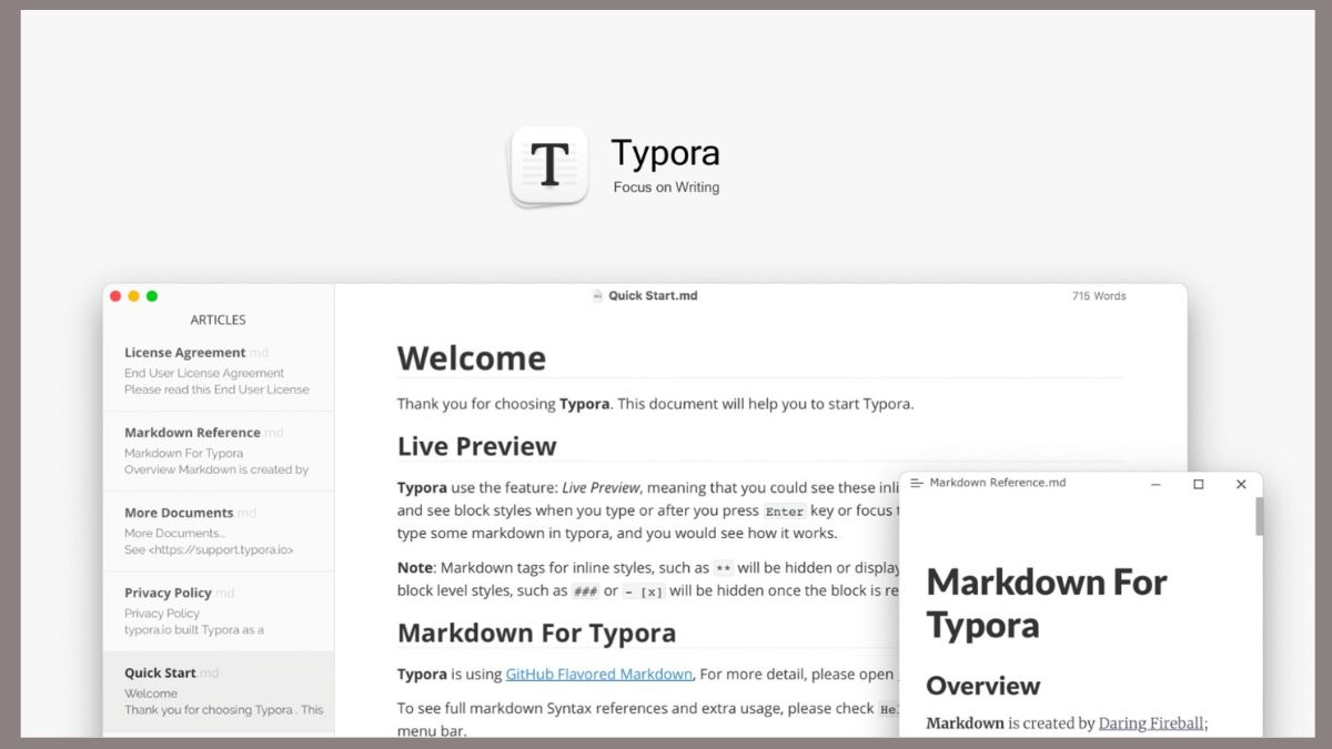 Typora là trình soạn thảo Markdown nổi bật với giao diện đơn giản