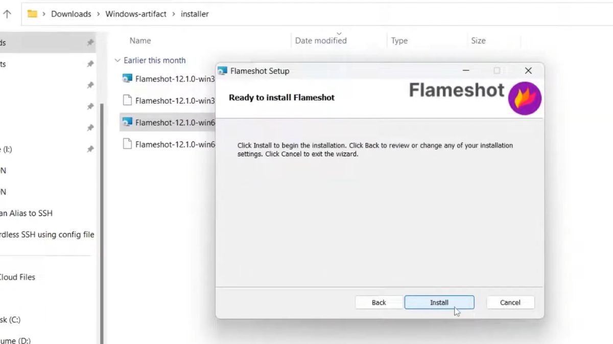 Chọn vào Finish để hoàn tất cài đặt Flameshot