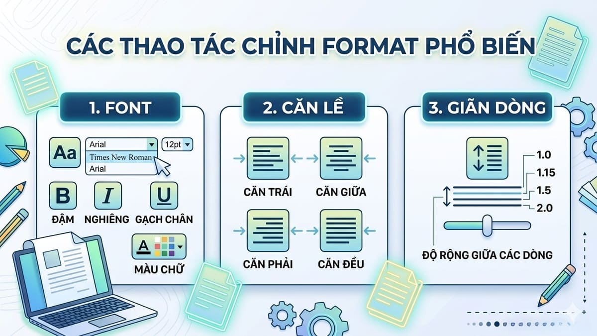 Các thao tác chỉnh format phổ biến