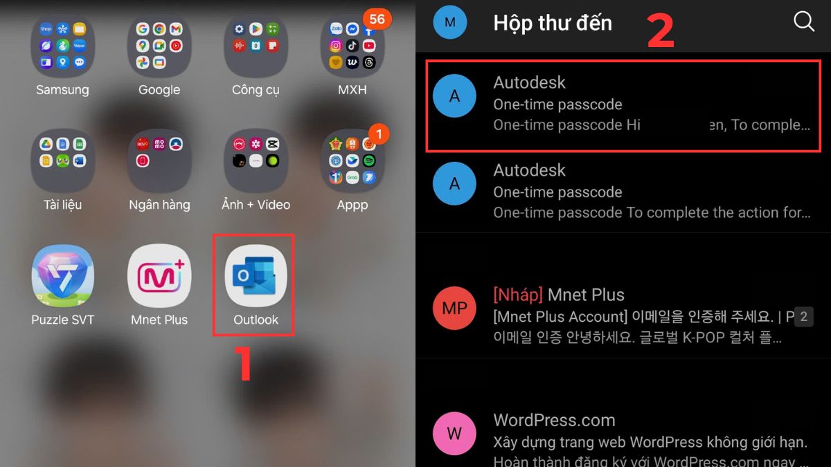 Hướng dẫn cách Forward Mail trong Outlook bước 1