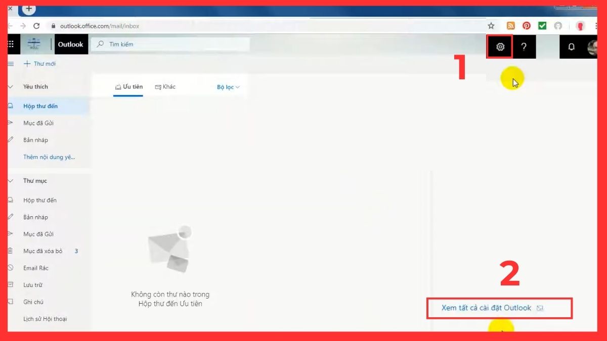 Cách chuyển tiếp thư tự động trong Outlook bước 1