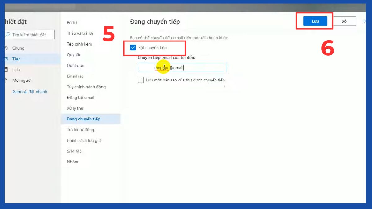 Cách tắt tính năng tự động chuyển tiếp thư trong Outlook bước 3