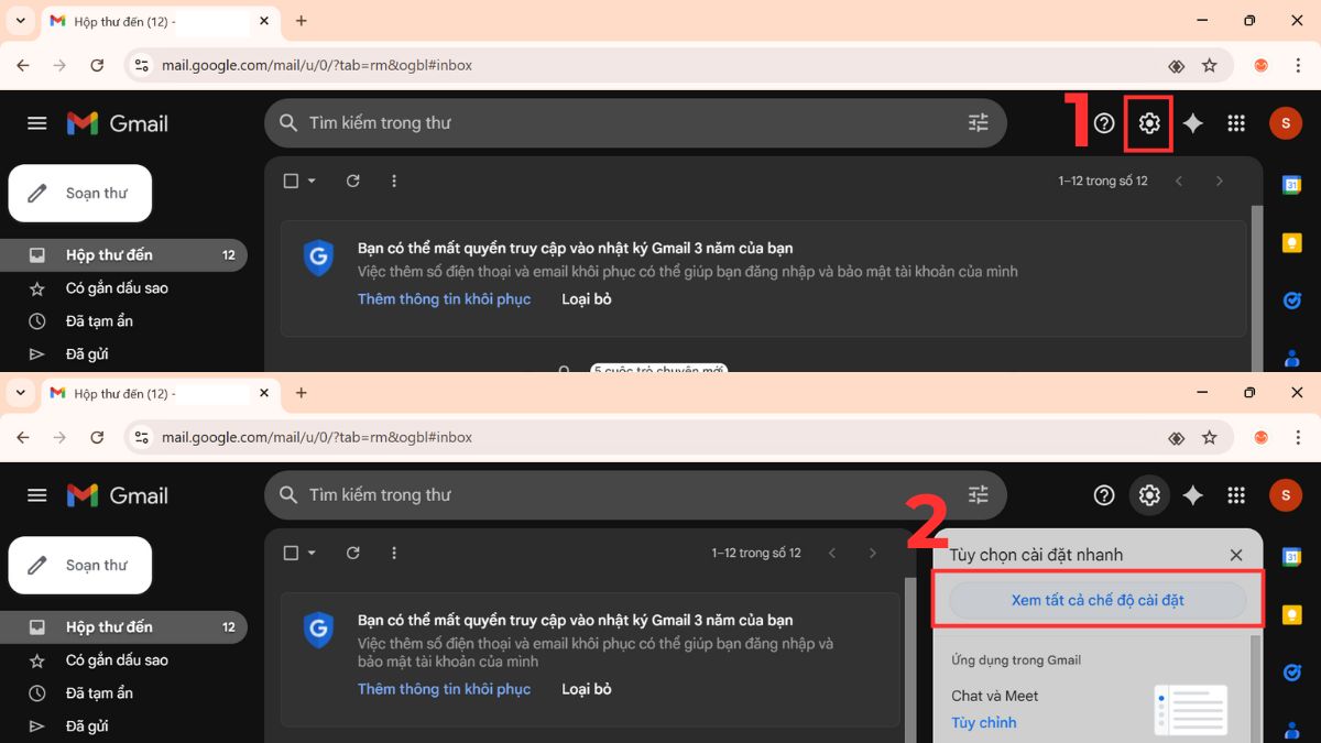 Cách chuyển tiếp toàn bộ thư mới trong Email bước 1