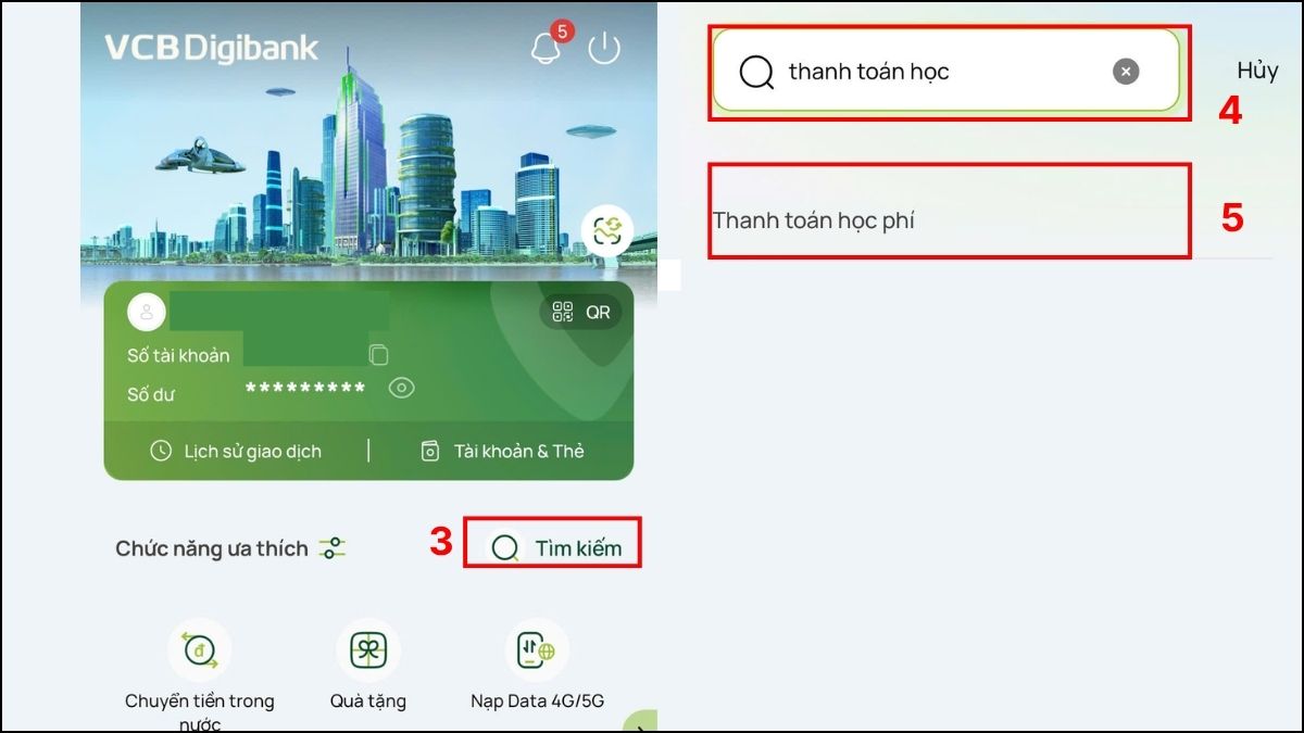Thanh toán học phí RMIT qua kênh ngân hàng trực tuyến bước 2