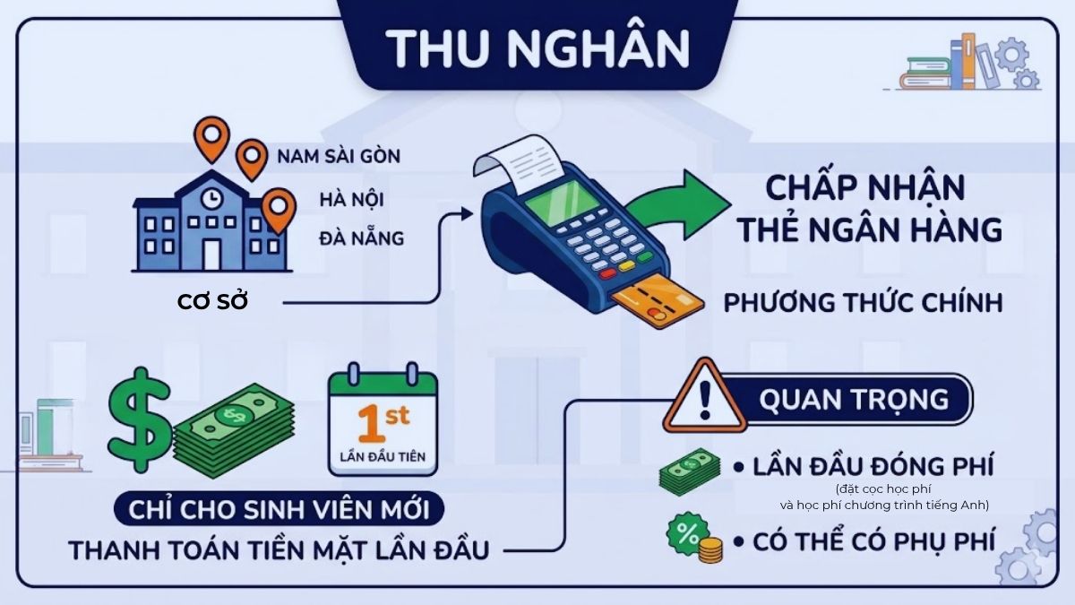 Thanh toán học phí RMIT tại quầy thu ngân trường