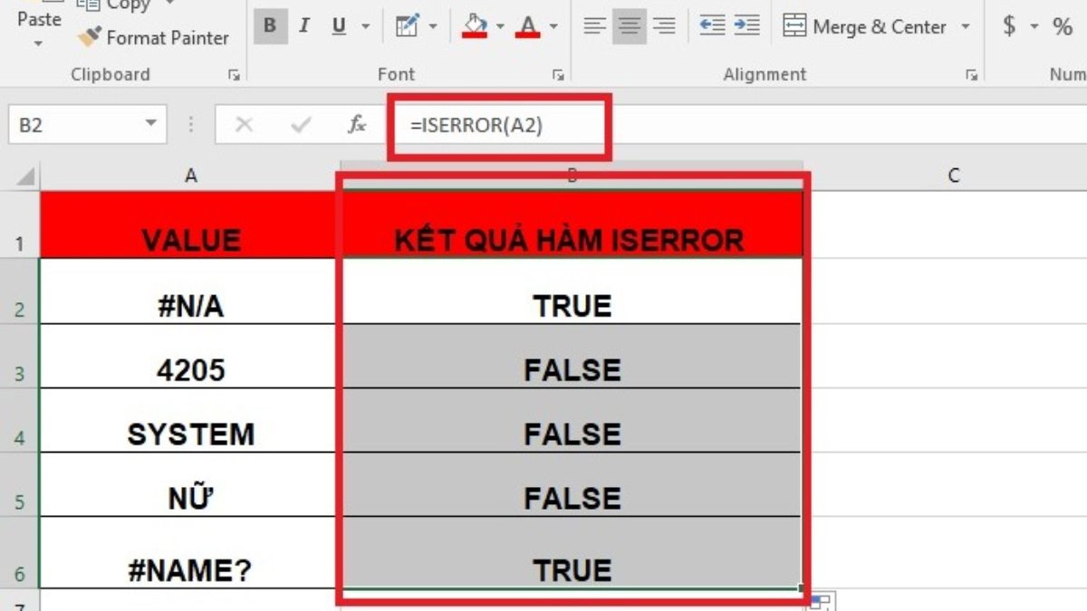Hàm ISEROR trong Excel hỗ trợ tăng hiệu suất công việc