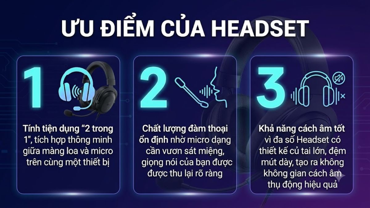 Ưu điểm của Headset