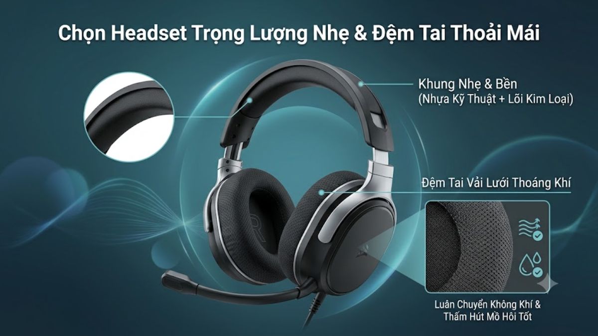 Chọn trọng lượng và đệm tai thoải mái
