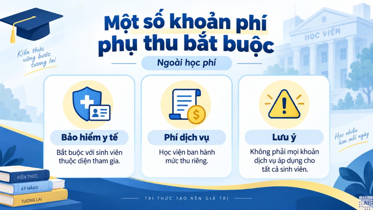 Một số khoản phí phụ thu bắt buộc tại Học viện Ngân hàng