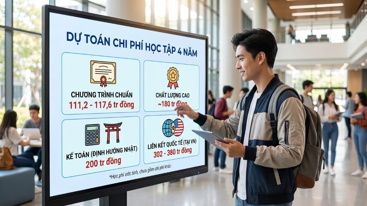 Ước tính tổng chi phí học tập tại Học viện Ngân hàng