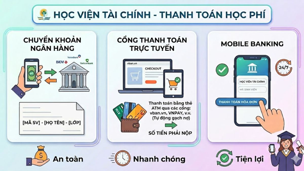 Cách nộp học phí Học viện Tài chính