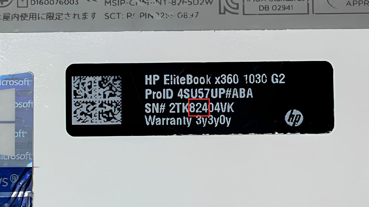Cách kiểm tra năm sản xuất HP EliteBook 1030 x360 G2