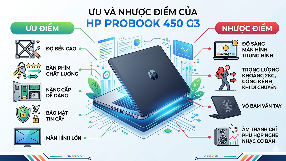 Ưu và nhược điểm của HP ProBook 450 G3