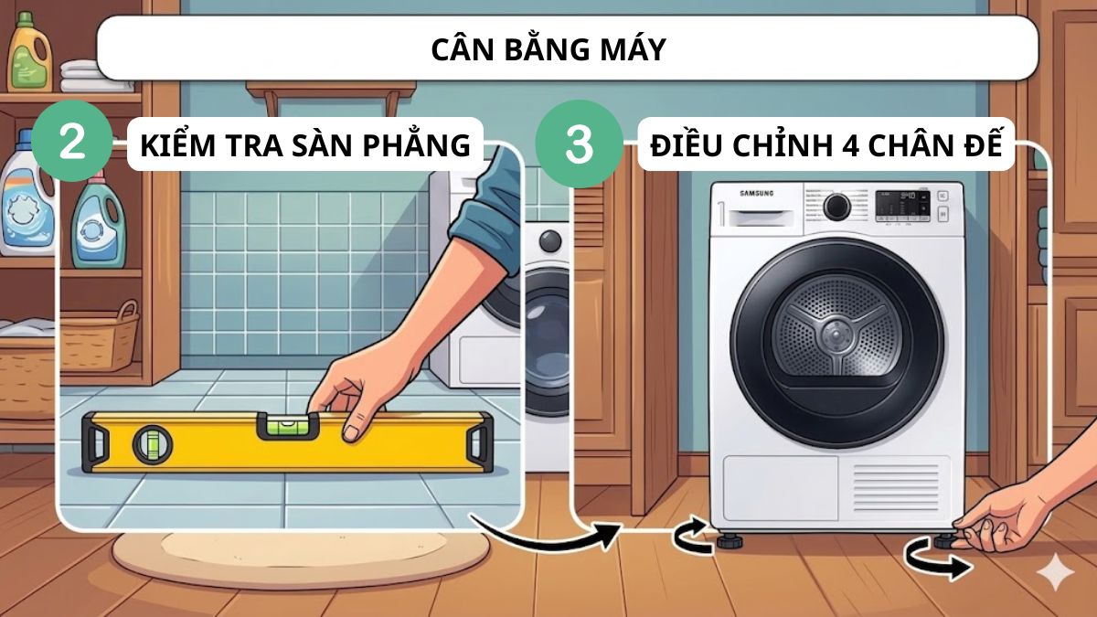 Hướng dẫn lắp đặt máy sấy Samsung Heatpump đúng cách bước 2