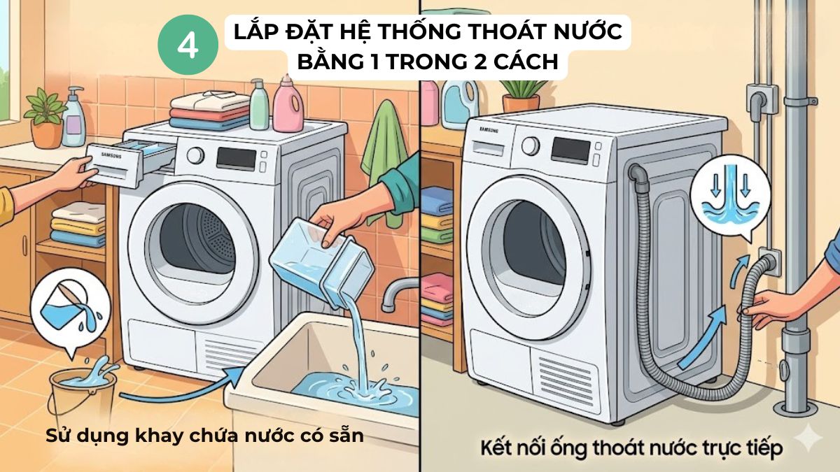 Hướng dẫn lắp đặt máy sấy Samsung Heatpump đúng cách bước 3