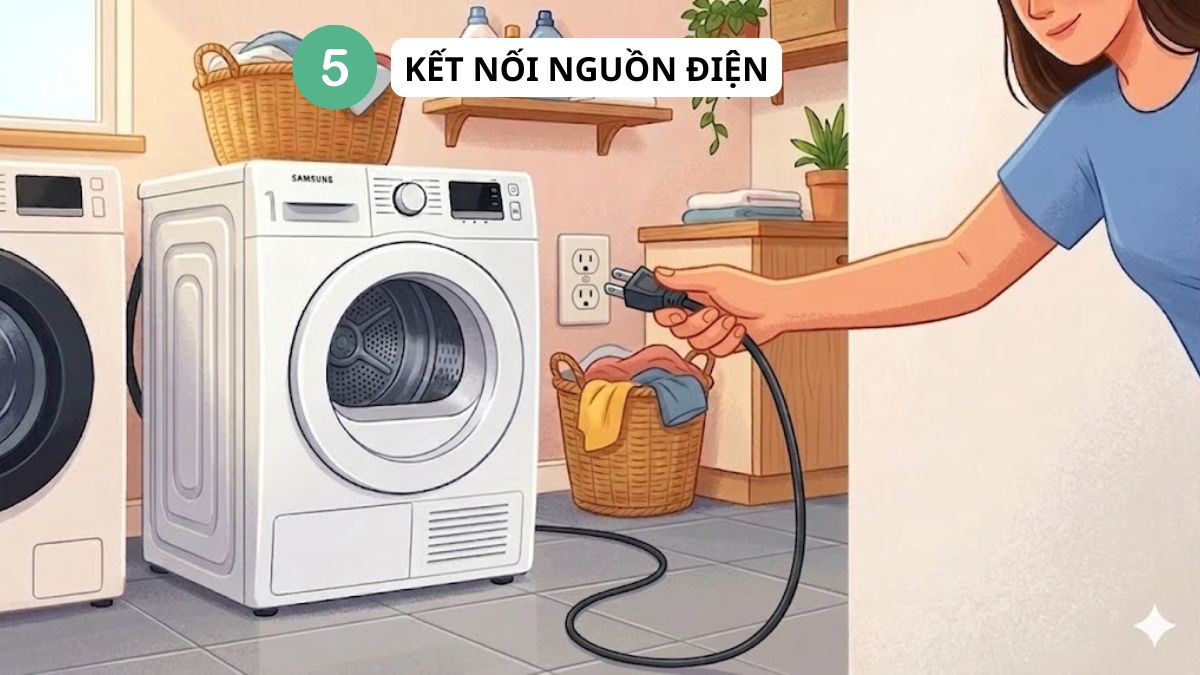 Hướng dẫn lắp đặt máy sấy Samsung Heatpump đúng cách bước 4