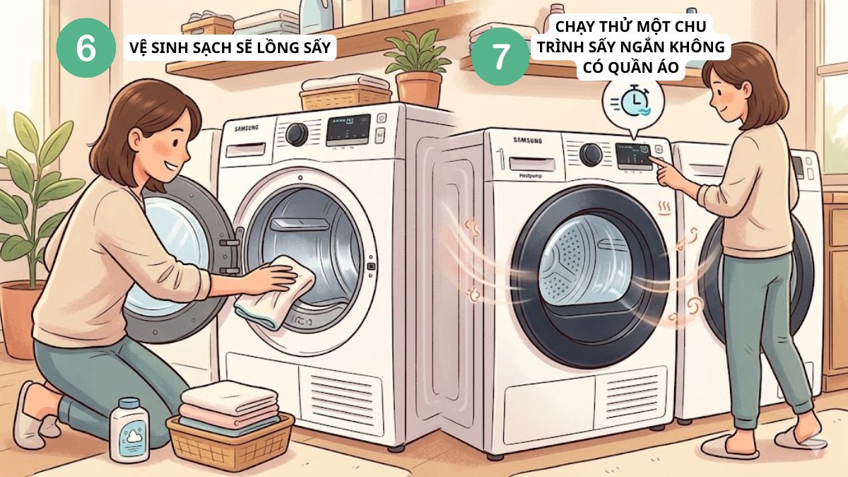 Hướng dẫn lắp đặt máy sấy Samsung Heatpump đúng cách bước 5