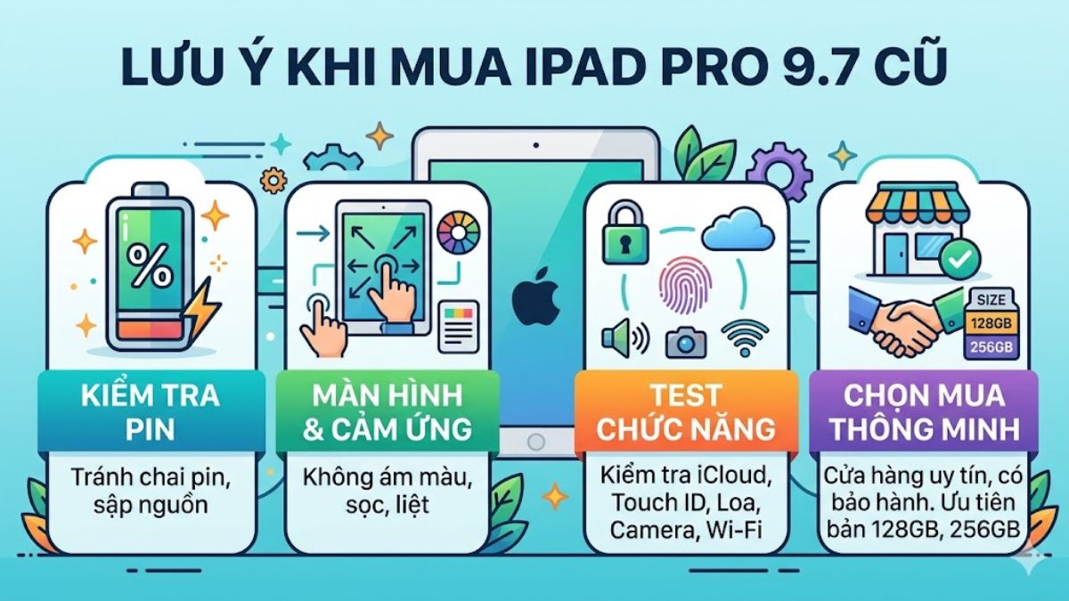 Những lưu ý khi mua iPad Pro 9.7 cũ