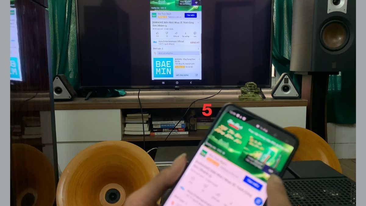 Kết nối điện thoại với tivi để hát karaoke bước 5 (Hình minh họa)