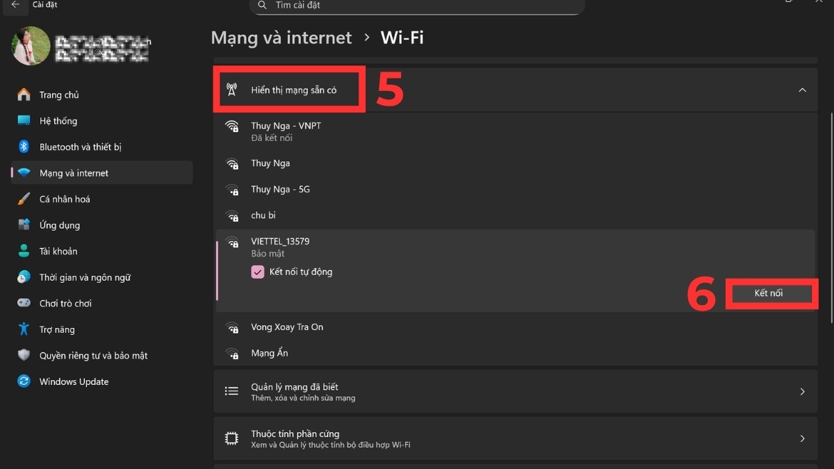 Cách kết nối WiFi máy tính bàn bằng Settings bước 4