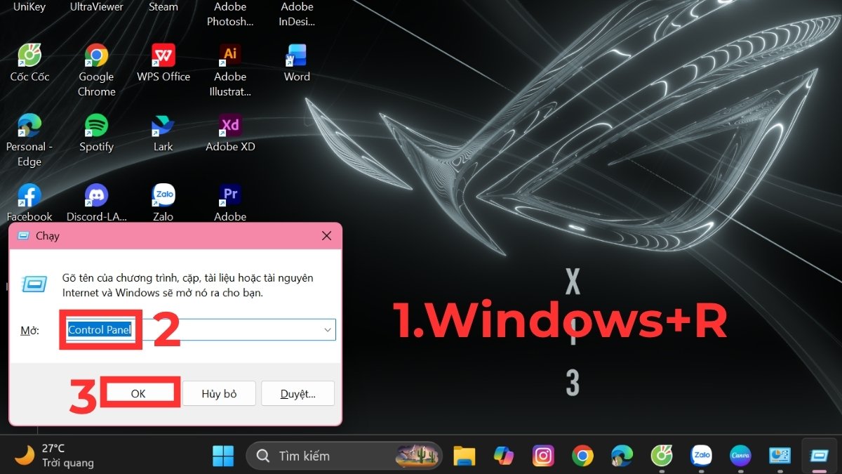 Cách bắt WiFi cho máy tính bàn bằng Control Panel bước 1