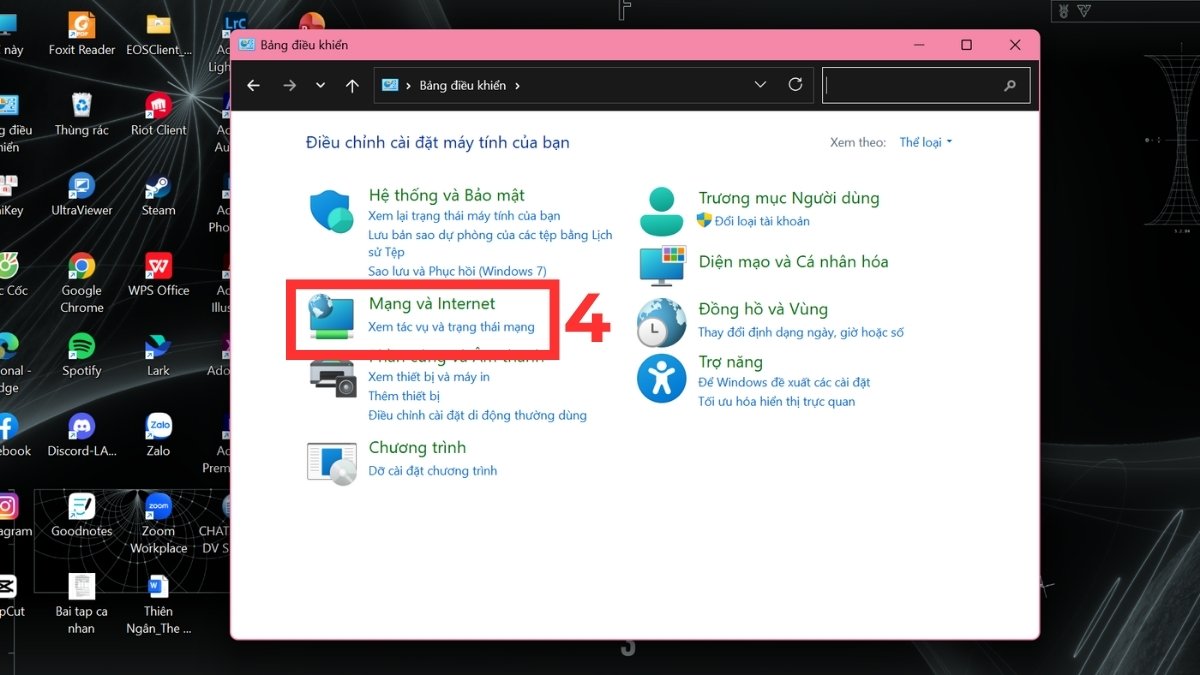 Cách bắt WiFi cho máy tính bàn bằng Control Panel bước 2
