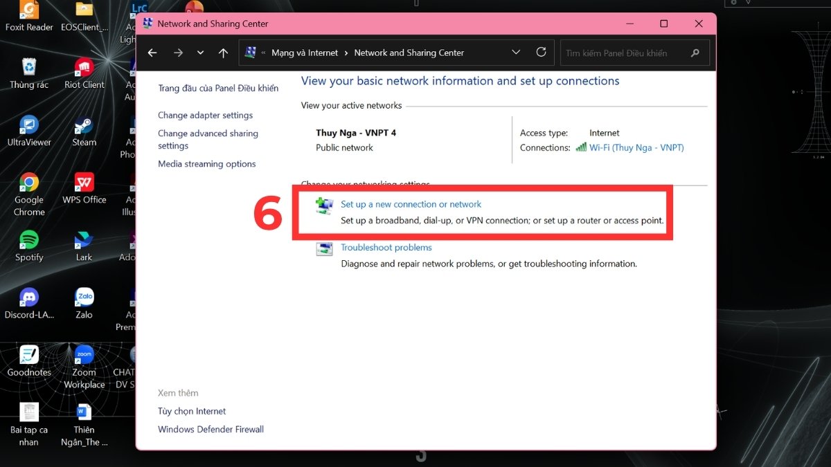 Cách bắt WiFi cho máy tính bàn bằng Control Panel bước 2 2