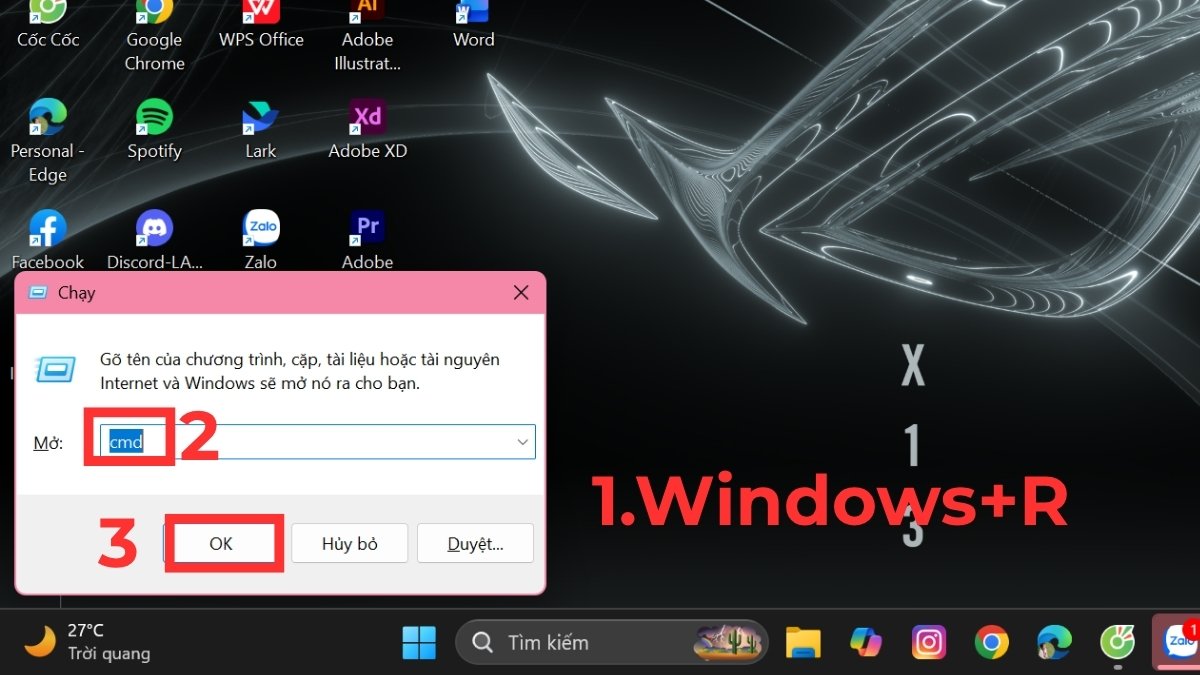 Cách kết nối WiFi cho máy tính bàn bằng Command Prompt bước 1