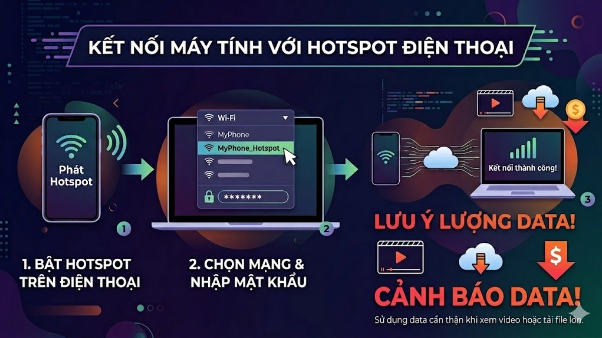 Kết nối máy tính bàn với hotspot di động