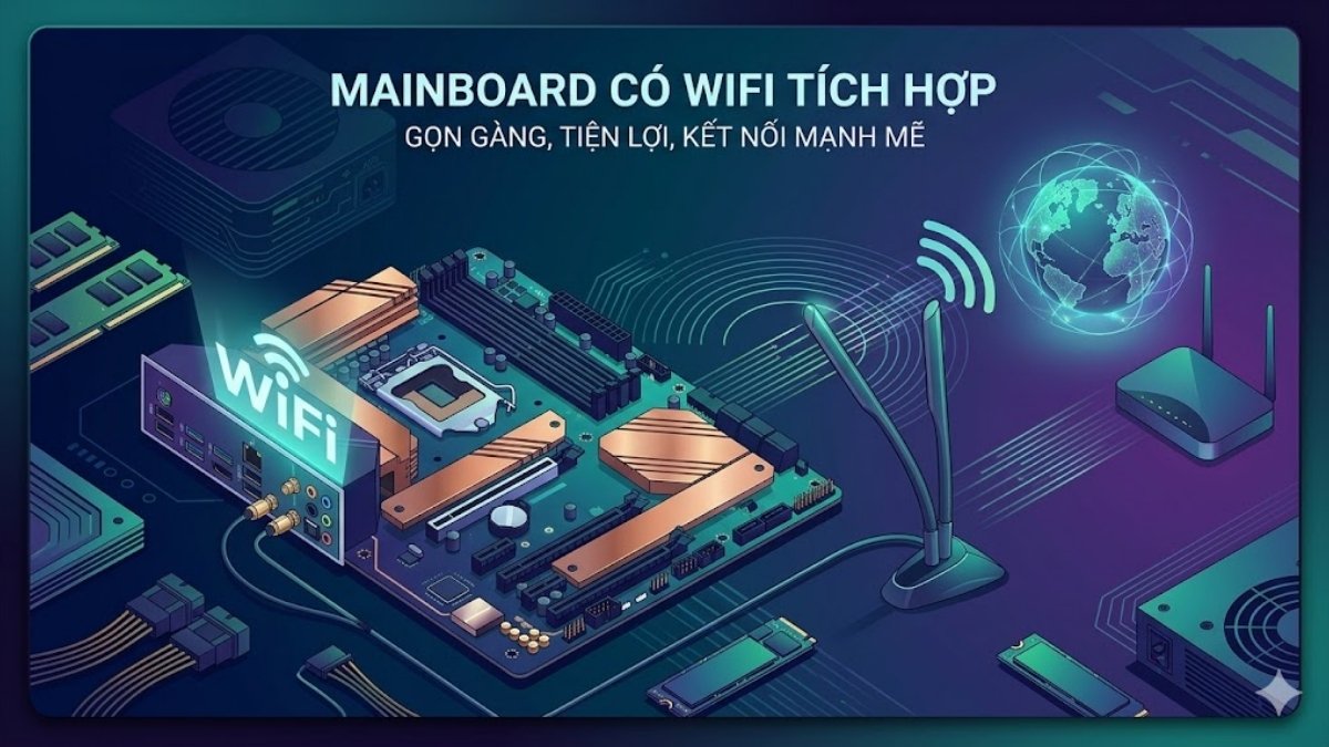 Sử dụng Mainboard có tích hợp sẵn WiFi