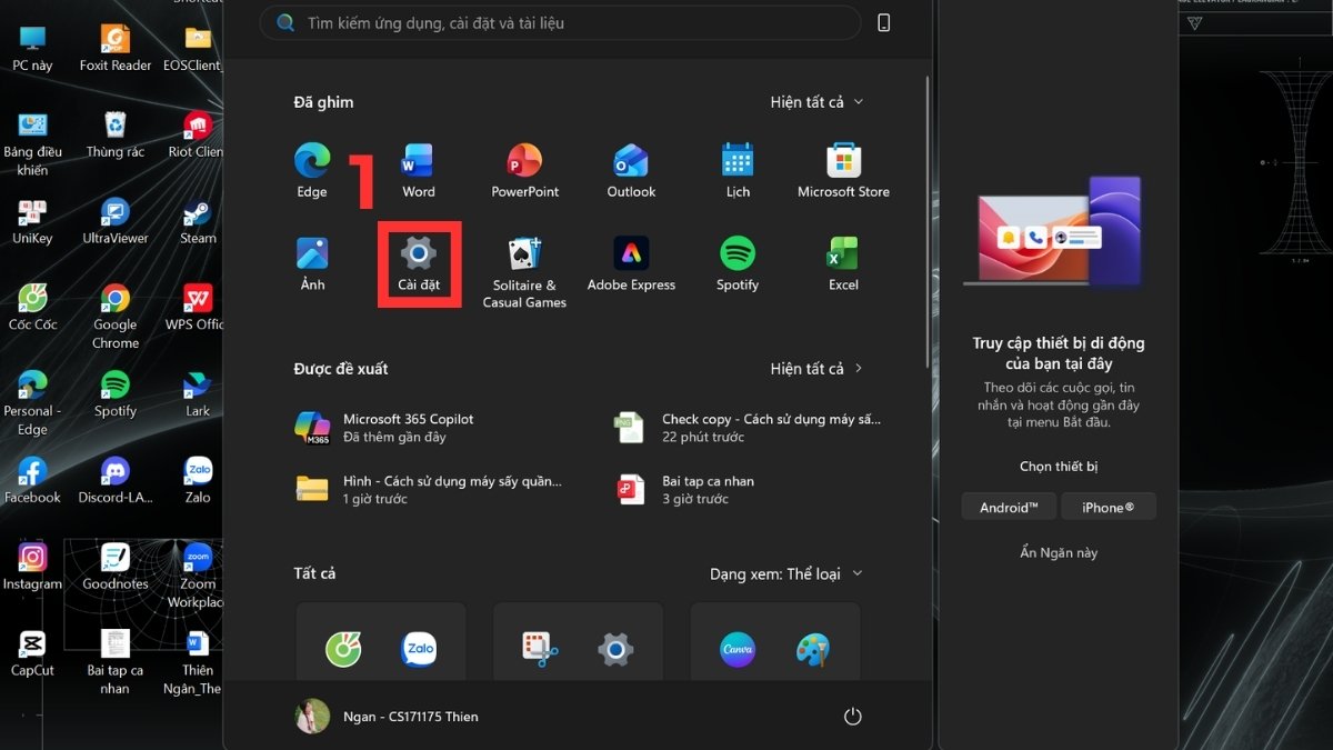 Reset cài đặt mạng trên máy tính bước 1