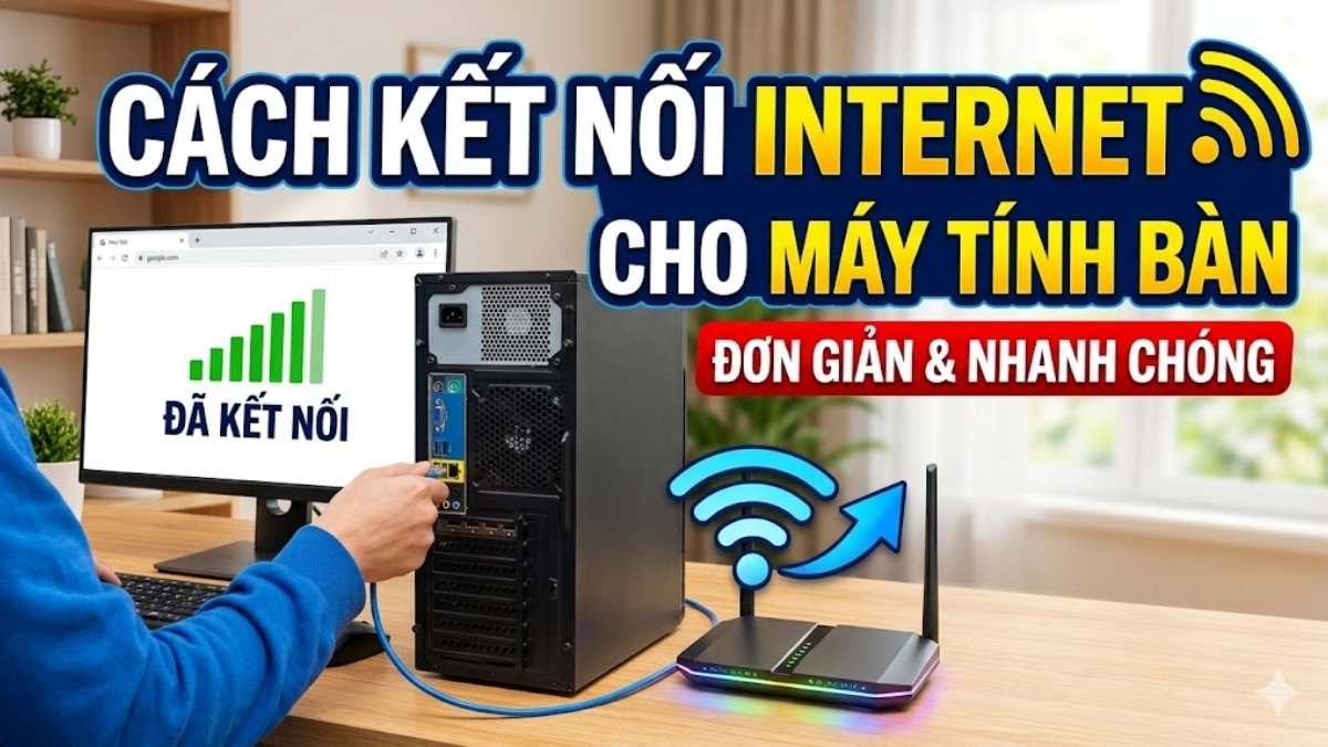 Cách kết nối Internet cho máy tính bàn đơn giản và nhanh chóng
