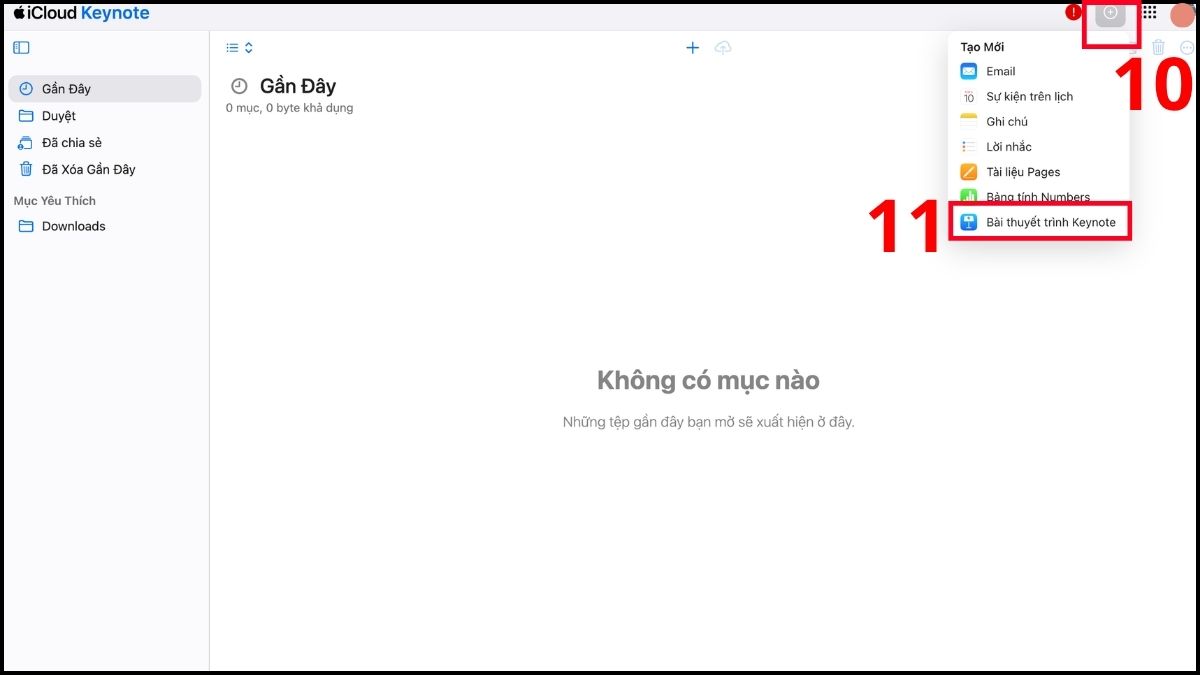 Chọn vào dấu cộng đế thêm bài thuyết trình