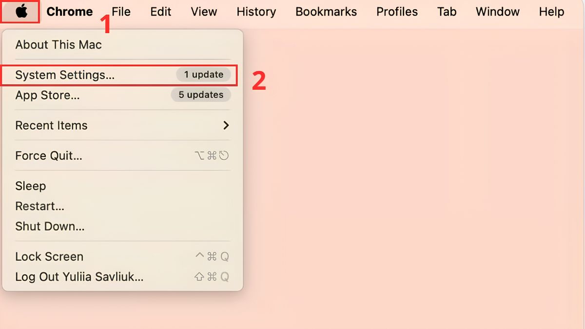 Thiết lập tự động khóa màn hình trên macOS bước 1