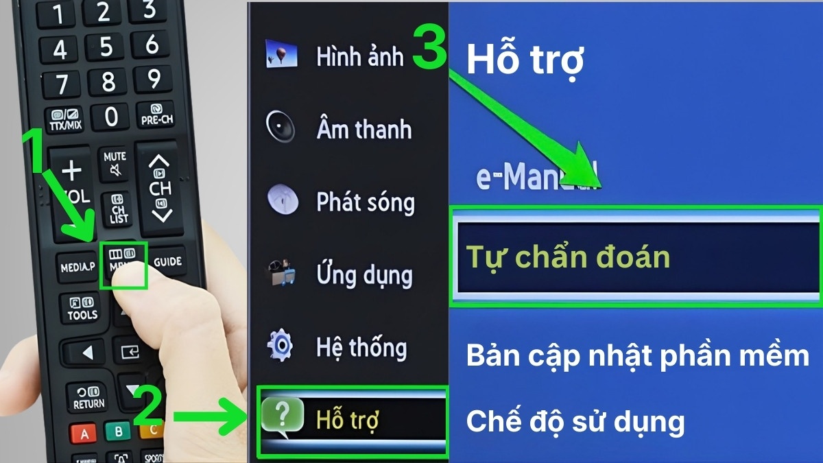 Hướng dẫn cài đặt lại tivi Samsung thường bước 1