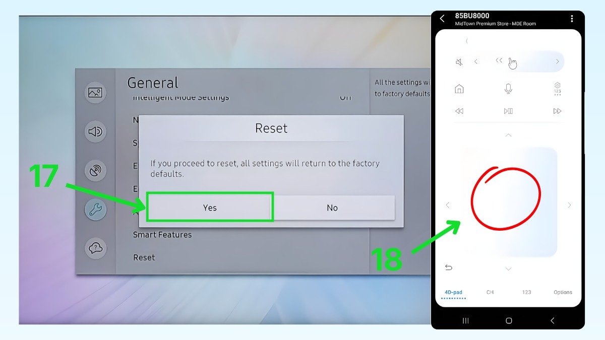 Nhập mã PIN bằng các phím điều hướng bước 4 4