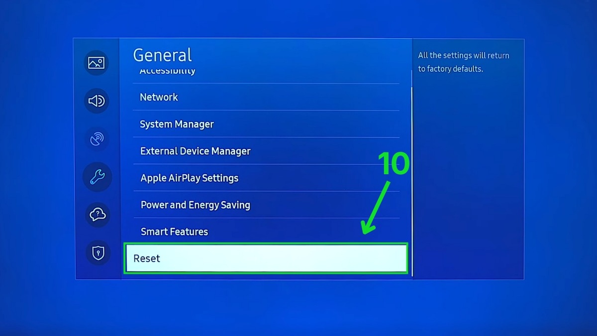 Cách khôi phục cài đặt gốc tivi Samsung khi quên mã PIN bước 3