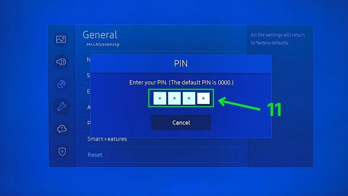 Nhấn Reset để đưa tivi về mặc định bước 4