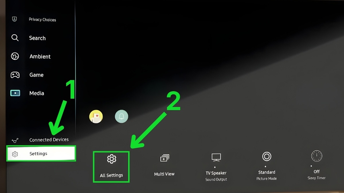 Cách cài đặt lại Smart TV Samsung bước 1