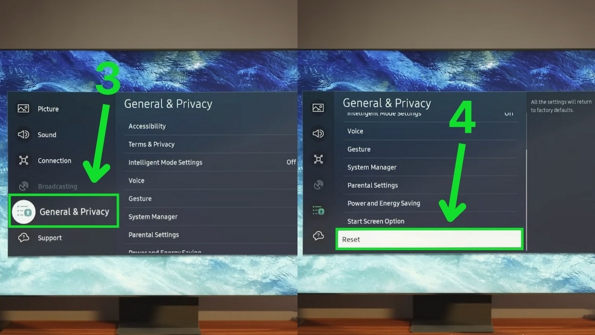 Cách cài đặt lại Smart TV Samsung bước 2