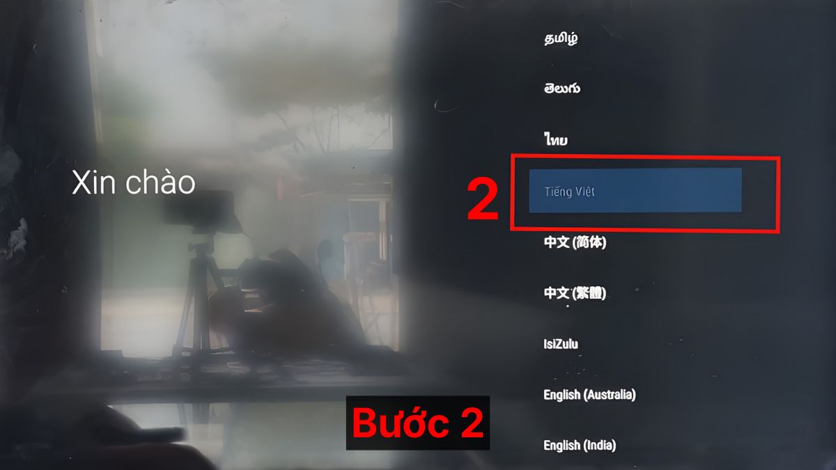 Chọn ngôn ngữ hiển thị