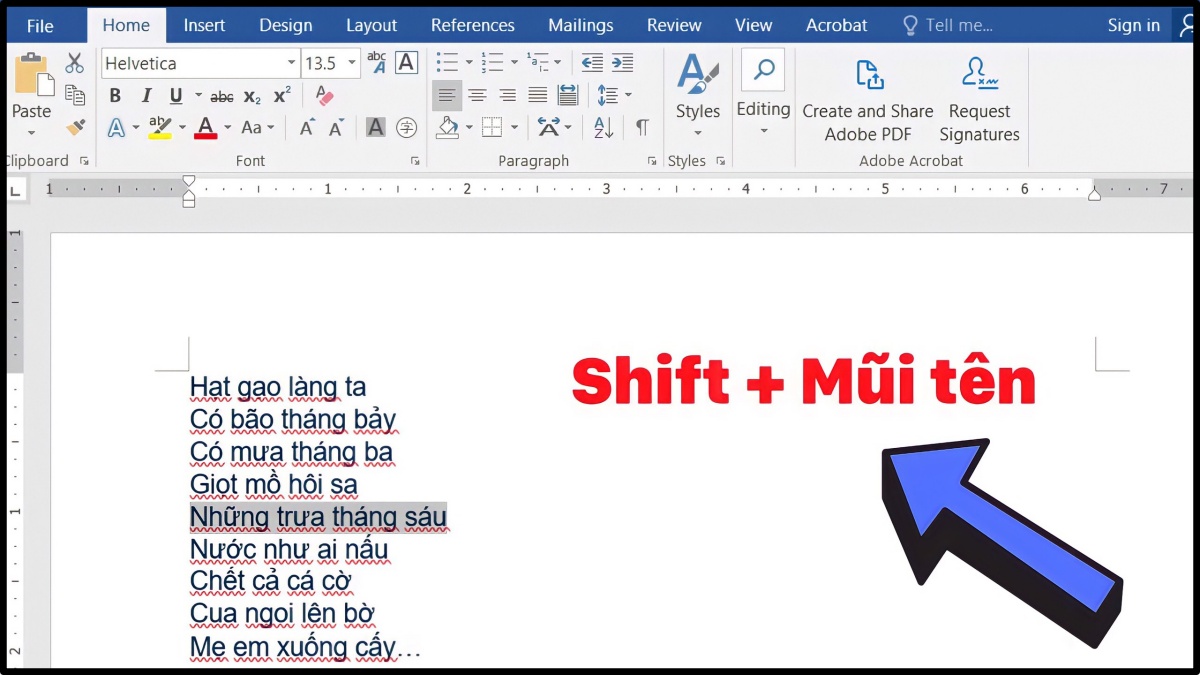 Cắt và dán lại đoạn văn bản để khắc phục lỗi không bôi đen được văn bản
