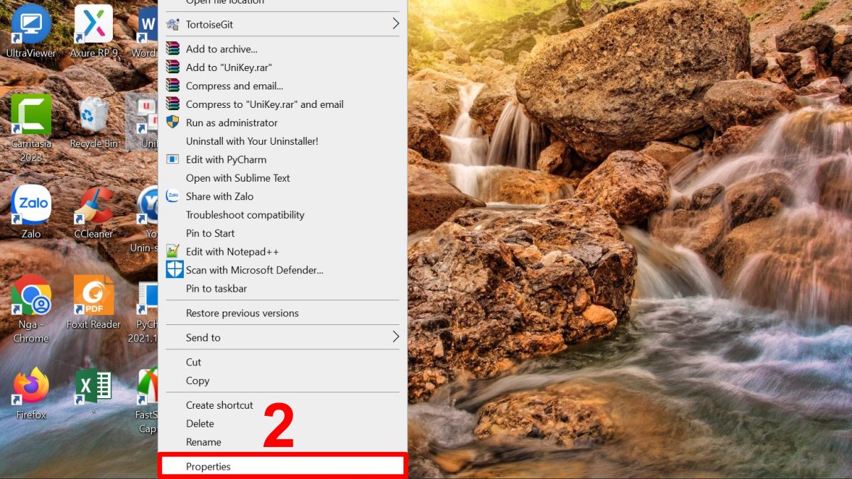 Cách tắt chế độ Unikey chạy dưới quyền Admin bước 2