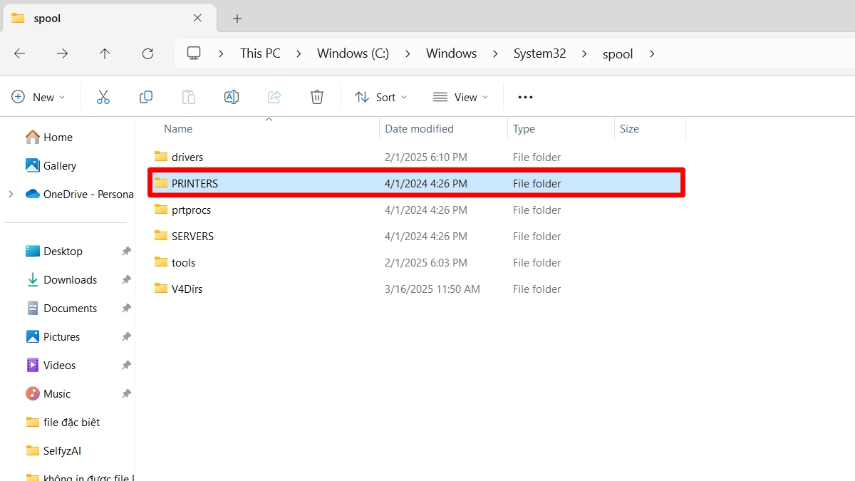 Xóa thư mục để khắc phục lỗi không in được file PDF bước 2