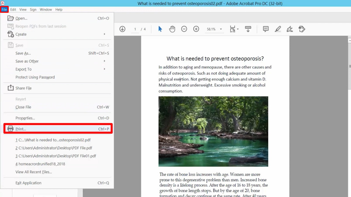 Định dạng lại Font chữ hình ảnh để sửa lỗi không in được file PDF bước 1