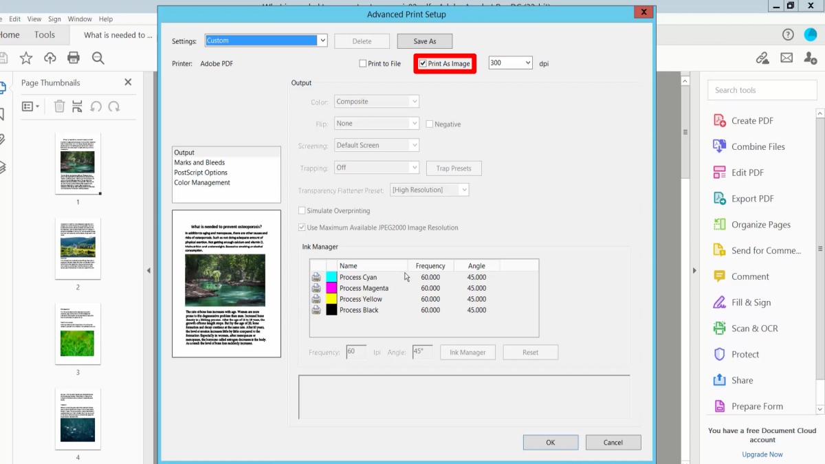 Định dạng lại Font chữ hình ảnh để sửa lỗi không in được file PDF bước 3