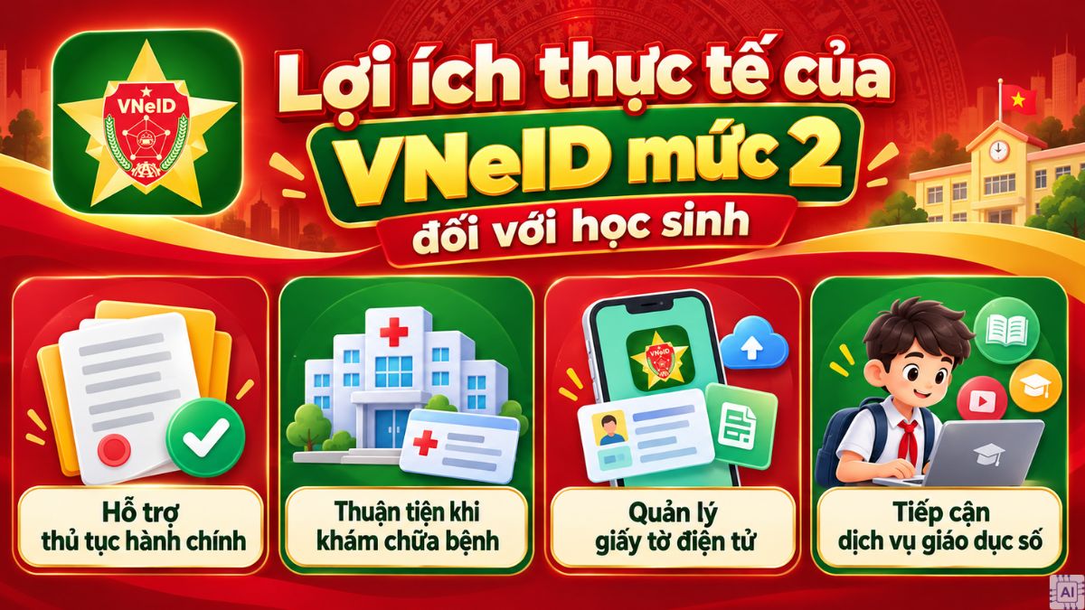 Lợi ích thực tế của VNeID mức 2 đối với học sinh