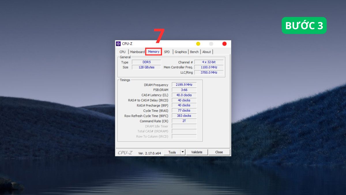 Sử dụng phần mềm CPU Z để kiểm tra cấu hình máy tính Windows bước 3 3 (Hình minh họa)